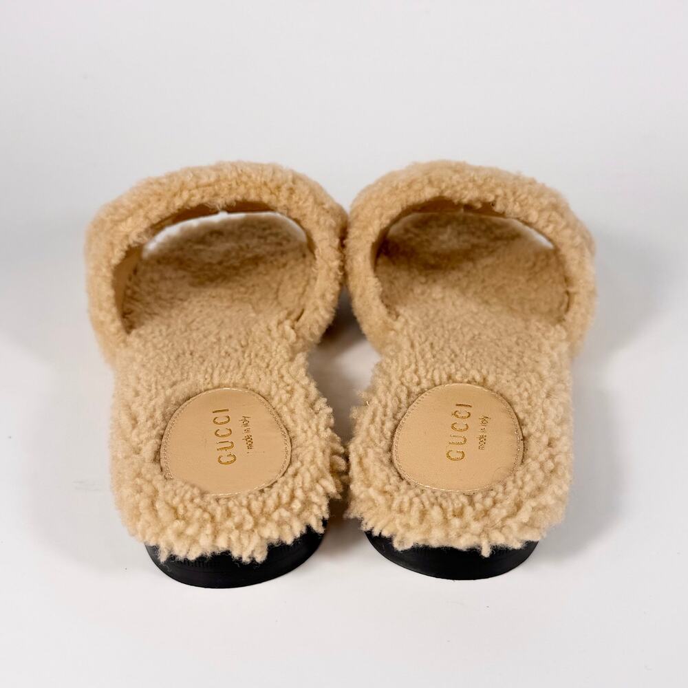 Gucci Shearling GG Cut Out Slide Sandal - Women’s 5.5 - Picture 5 of 8